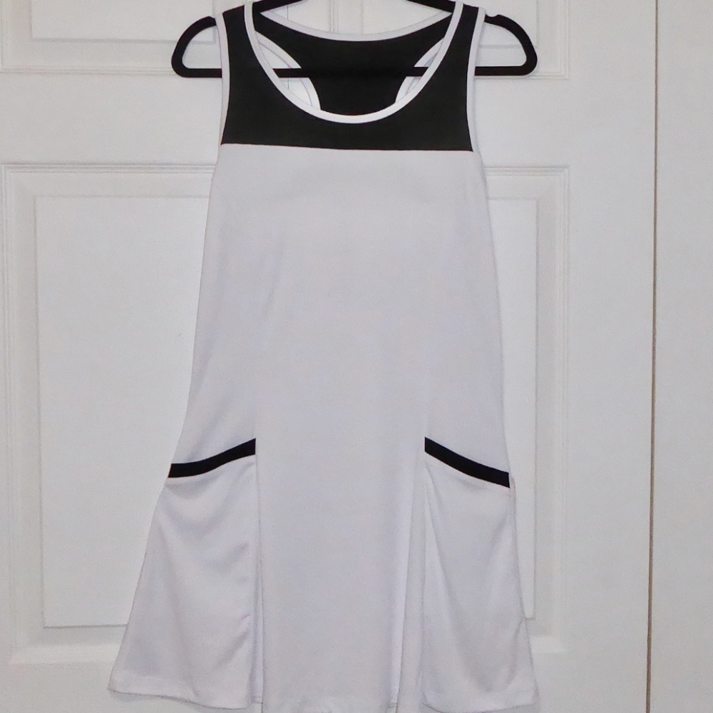 WHITE ACTIVE DRESS GRAND SLAM PERRY ELLIS SLEEVELESS RACERBACK TENNIS GOLF M